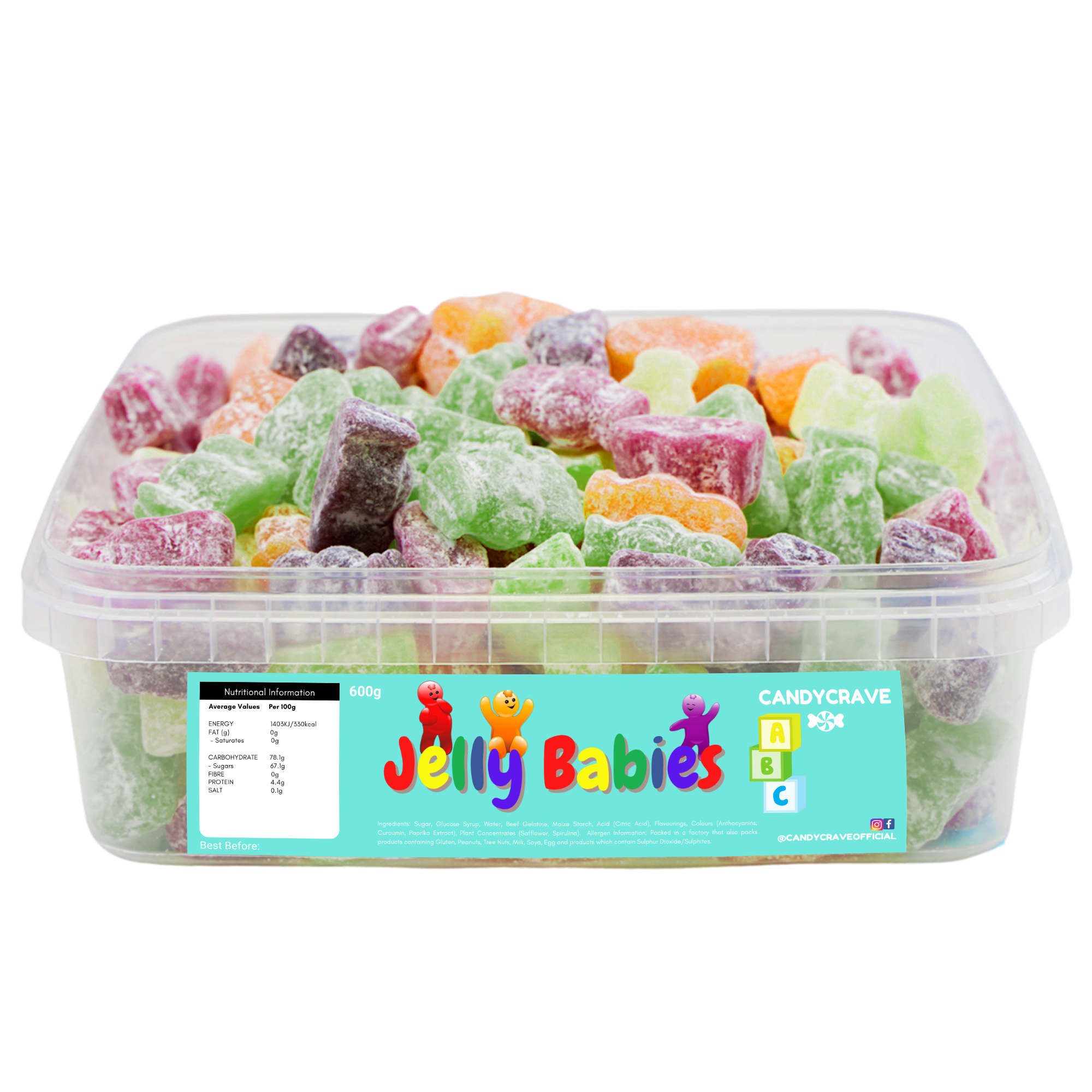 Candycrave Jelly Babies Tub 600g - Main Image