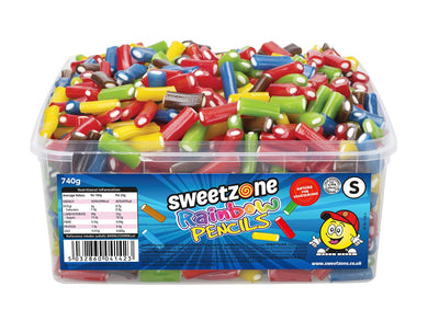 Sweetzone Rainbow Pencils Tub 740g