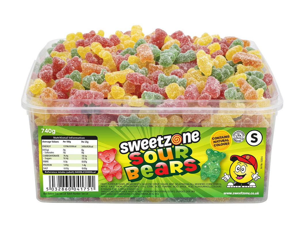 Sweetzone Sour Bears Tub 740g
