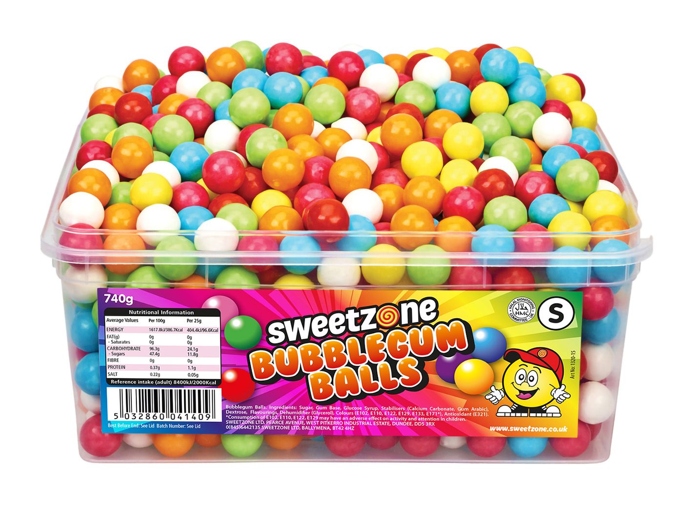 Sweetzone Bubblegum Balls Halal Sweets in Sweet Tub