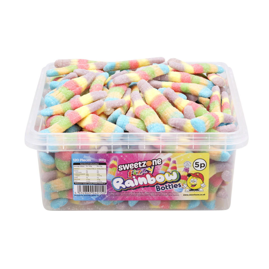 Sweetzone Fizzy Rainbow Bottles in Sweet Tub