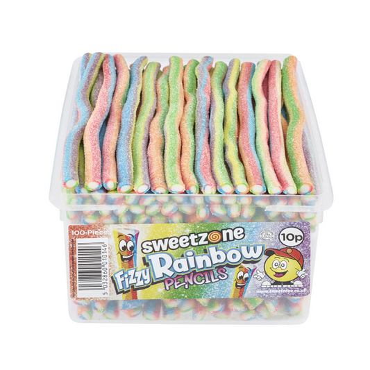 Sweetzone Fizzy Rainbow Pencils in Sweet Tub