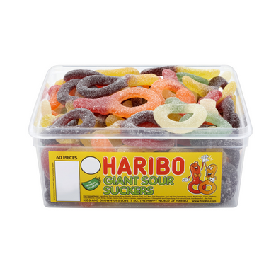 Haribo Giant Sour Suckers Tub 60X10P