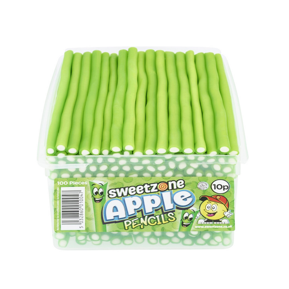 Sweetzone Apple Pencils Halal Sweets tub