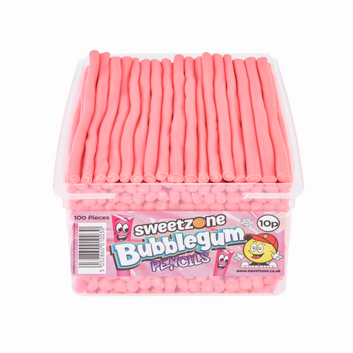 Sweetzone Bubblegum Pencils Tub 100X10P