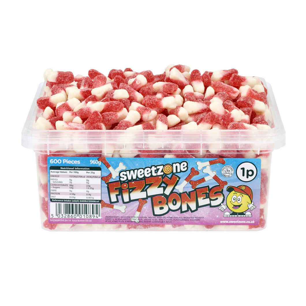 Sweetzone Fizzy Bones Tub 600X1P