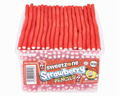 Sweetzone Strawberry Pencils Tub 100X10P